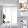 kleankin 25" x 27" Double Door LED Bathroom Mirror Medicine Cabinet