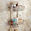 Cxjff Wall Mounted 2-Tier Bathroom Shelf with Hooks