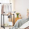 COLIBROX-TM Double Rail Adjustable Garment Rack Rolling Clothes Hanger