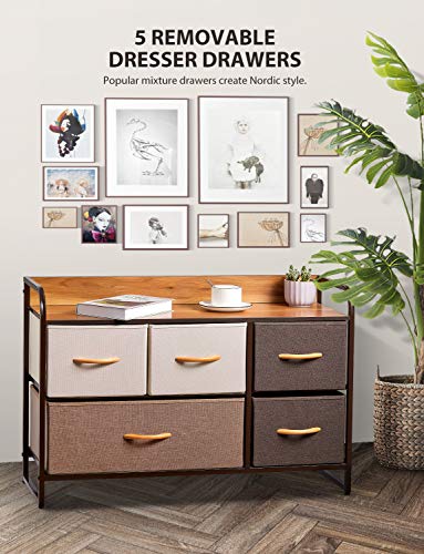 Kealive Drawer Dresser Storage Organizer 5-Drawers for Closet