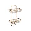 Cxjff Wall Mounted 2-Tier Bathroom Shelf with Hooks
