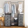 Tangkula Fabric Drawer Dresser with Clothes Rail Shoe Rack