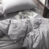 Eikei Washed Cotton Chambray Duvet Cover Solid Color Casual Modern Style