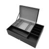 DalleDecor Black PU Leather Valet Tray with Lid and Drawer