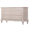 Evolur Aurora 7 Drawer Double Dresser, Blush Pink Pearl
