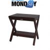 Decoteak Obliquity Teak Shower Bench with Shelf- Fully ASSSEMBLED