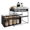 2 Tier Drawer Organizer Spice Rack Sliding Basket Under Sink Cabinet Storage