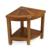Teak Corner Shower Bench Seat for Bathroom - Waterproof Shower Stool