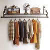 Nicheo Storage Wrought Iron Coat Rack Shelf Wall Mounted