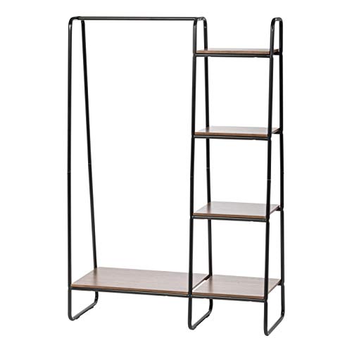 IRIS USA, Inc. PI-B3 IRIS Metal Garment Rack with Wood Shelves