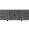 WE Furniture 70" Industrial Wood TV Stand Console,