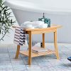 Bamboo Shower Seat Bench Bathroom Spa Bath Organizer Stool