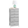 mDesign Vertical Dresser Storage Tower - Sturdy Steel Frame, Wood Top