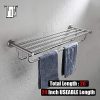 JQK Bathroom Towel Rack, Towel Shelf with 24 Inch Double Bar