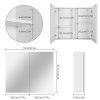 Homfa Bathroom Wall Mirror Cabinet, 27.6 X 23.6 Inch Multipurpose Storage