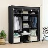 SONGMICS Portable Clothes Closet Non-woven Fabric Wardrobe Double Rod