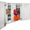 Jacuzzi PD49000 Mirrored Double Door Medicine Cabinet - 24" W x 26" H with 5 Adjustable Glass Shelves and Optional Pin Handles