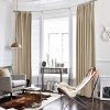 jinchan Beige Curtains Velvet Drapes Bedroom Window Curtains