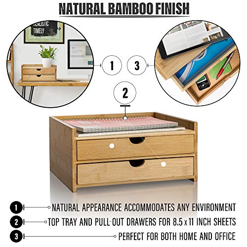 Prosumer's Choice 2-Tier Bamboo Desktop Organizer