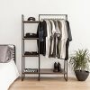 IRIS USA, Inc. PI-B3 IRIS Metal Garment Rack with Wood Shelves