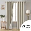 Deconovo Faux Linen Blackout Curtains with 3 Pass Coating Thermal