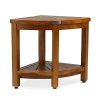 Teak Corner Shower Bench Seat for Bathroom - Waterproof Shower Stool