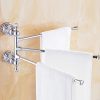 AUSWIND Chrome Crystal Towel Rack 3 Arms 14.17" Wall Mounted
