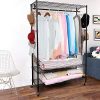 Homdox 3-Tiers Big Size Heavy Duty Wire Shelving Unit Garment Rack