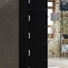 HODEDAH IMPORT 5-Shelf Bookcase Cabinet