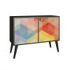 Manhattan Comfort Avesta Double Side Table 2.0 Collection Free Standing