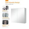 Gatesea 600 x 600 x 120 mm Bathroom Mirror Cabinet Storage Unit Stainless Steel