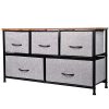 KINWELL Extra Wide Fabric Storage Organizer Drawer Dresser TV Stand