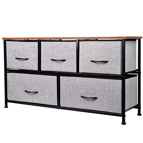 KINWELL Extra Wide Fabric Storage Organizer Drawer Dresser TV Stand
