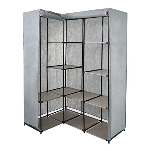 KARMAS PRODUCT Portable Non-Woven Fabric Corner Wardrobe Closet