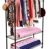 Homdox 3-Tiers Big Size Heavy Duty Wire Shelving Unit Garment Rack