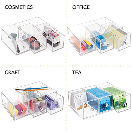mDesign Plastic Kitchen Pantry, Cabinet, Countertop Organizer Storage Station