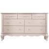 Evolur Aurora 7 Drawer Double Dresser, Blush Pink Pearl