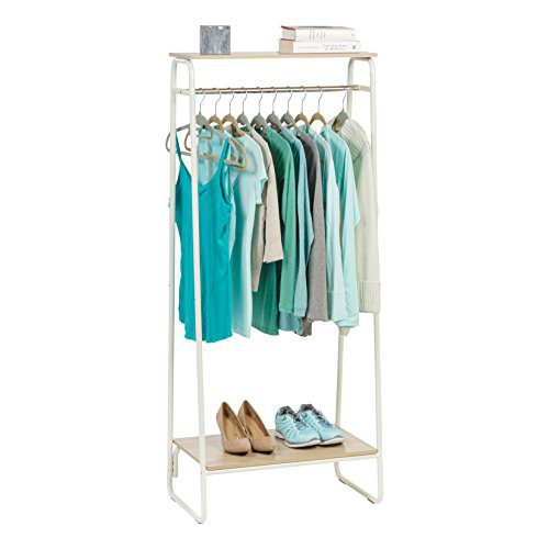 IRIS Metal Garment Rack with 2 Wood Shelves