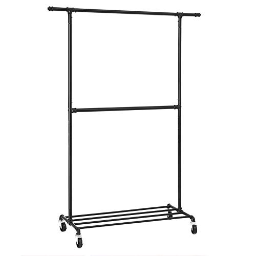 SONGMICS Industrial Style Clothes Garment Rack on Wheels