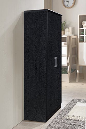 Hodedah 2 Door Wardrobe with Adjustable/Removable Shelves & Hanging Rod