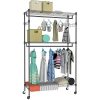 Kemanner Heavy Duty Clothing Garment Rack 3 Shelves Wire Shelving