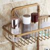 Cxjff Wall Mounted 2-Tier Bathroom Shelf with Hooks