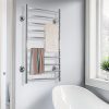 HomCom 10-Bar Curved Stainless Steel Wall Mounted Electric Heated Towel Rack