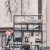 JC MAN Makeup Organizer Glass Large 4 Tier Brass Metal Cosmetic Storage Cube
