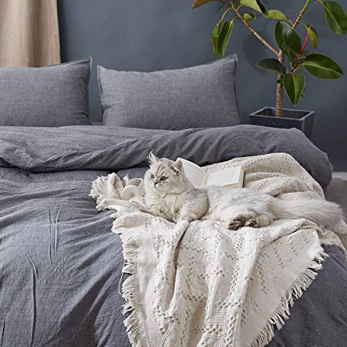 SORMAG 100% Washed Cotton Duvet Cover 3 Piece