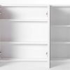 Basicwise 3 Shelves White Wall Mounted Bathroom/Powder Room Mirrored Door