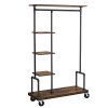 SONGMICS Clothes Rack, Clothing Rack on Wheels, 5-Tier Garment Rack