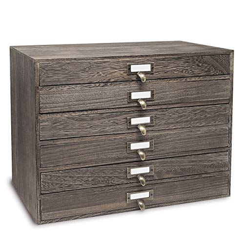 Ikee Design Wooden 6 Drawers Jewelry Storage Cabinet, Drawer Organizer