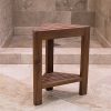 Belham Living Corner Teak Shower Bench with Shelf