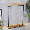 HANS CAO Heavy Iron Wood Clothes Rack, Garment Hanger